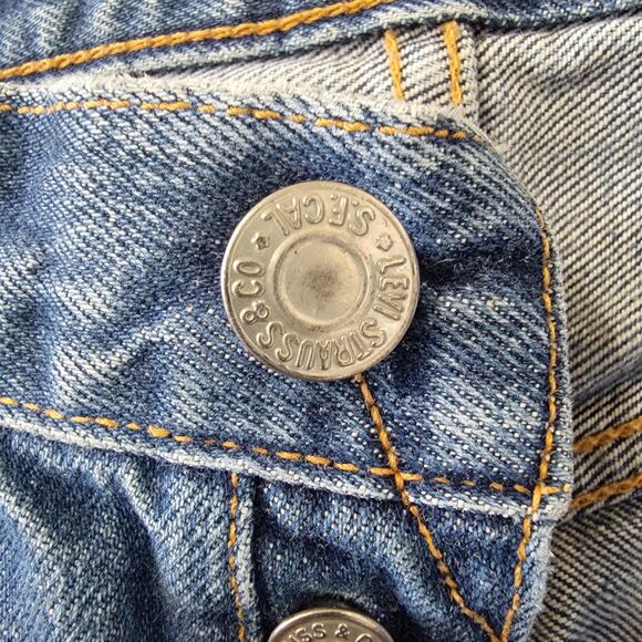 Selvedge Levi Button Fly MADE IN USA 100% Cotton Original Jeans Women's W28 L30 - Picture 10 of 16
